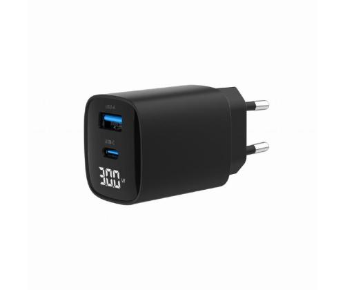 LATURI USB 30W 2PORT/TA-UC-PDQC30LCD-BK-01 GEMBIRD