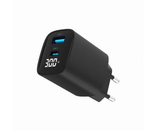 LATURI USB 30W 2PORT/TA-UC-PDQC30LCD-BK-01 GEMBIRD