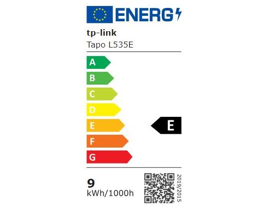 Älykäs hehkulamppu TP-LINK Virrankulutus 8,6 wattia Valovirta 1055 Lumen 6500 K 240 V Säde...