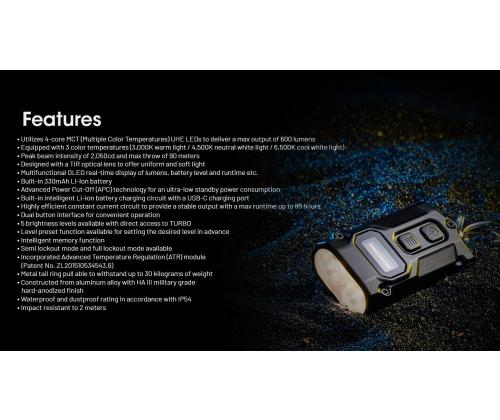 TASKULAMPPU T-SARJA 600 LUMENIA/TINI3 NITECORE