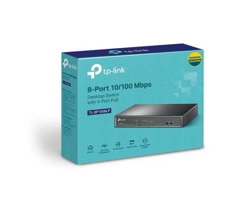 Kytkin TP-LINK Työpöytä/jalusta 8x10Base-T / 100Base-TX PoE portit 4 TL-SF1008LP