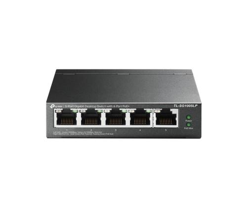 Kytkin TP-LINK Työpöytä/jalusta 5x10Base-T / 100Base-TX / 1000Base-T PoE-portit 1 TL-SG1005LP
