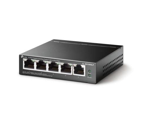 Kytkin TP-LINK Työpöytä/jalusta 5x10Base-T / 100Base-TX / 1000Base-T PoE-portit 1 TL-SG1005LP