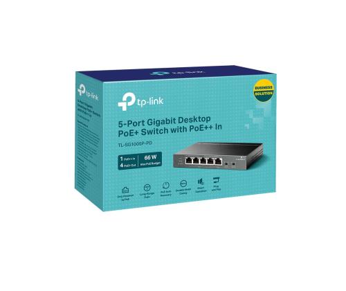 Kytkin TP-LINK TL-SG1005P-PD Työpöytä/jalusta 5x10Base-T / 100Base-TX / 1000Base-T PoE+ portit 5...