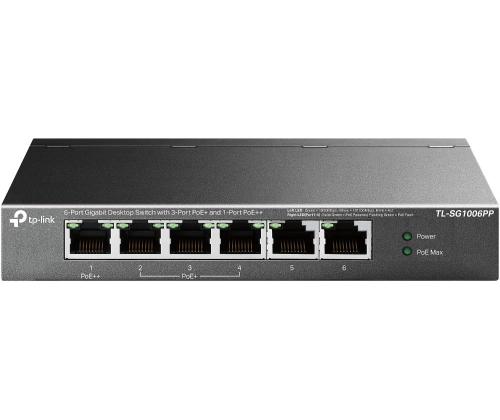 Kytkin TP-LINK TL-SG1006PP Työpöytä/jalusta 6x10Base-T / 100Base-TX / 1000Base-T PoE+ portit 4 TL...