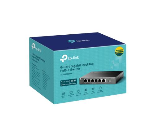 Kytkin TP-LINK TL-SG1006PP Työpöytä/jalusta 6x10Base-T / 100Base-TX / 1000Base-T PoE+ portit 4 TL...