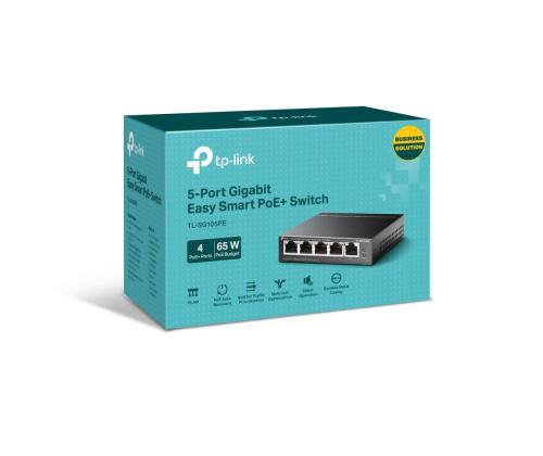Kytkin TP-LINK Työpöytä/jalusta 5x10Base-T / 100Base-TX / 1000Base-T PoE-portit 4 TL-SG105PE 4 TL-SG105PE