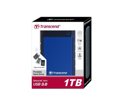 Ulkoinen kiintolevy TRANSCEND StoreJet 1TB USB 3.0 Väri Sininen TS1TSJ25H3B