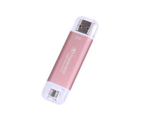 Väline kõvaketas SSD TRANSCEND ESD310 2TB USB-C USB 3D NAND Kirjoitusnopeus 950 Mt/s Lukunopeus 1050...