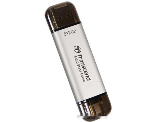 Väline kõvaketas SSD TRANSCEND ESD310 512GB USB-C USB 3D NAND Kirjoitusnopeus 900 Mt/s Lukunopeus 1050...