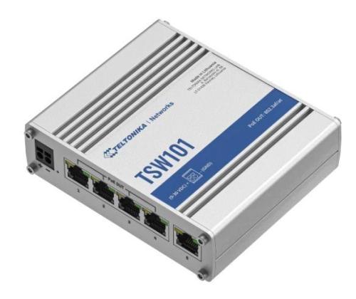 Kytkin TELTONIKA TSW101 5xRJ45 PoE-portit 4 60 wattia TSW101