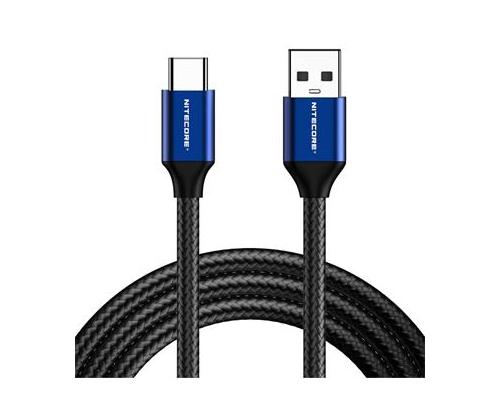 KAAPELI USB-C JA USB-A 2.0 1M/LATAUS UAC20 NITECOREA VARTEN