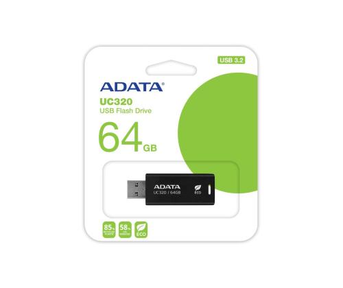 MUISTITIKKU FLASH USB3.2 64GB/MUSTA UC320-64G-RBK/BK ADATA