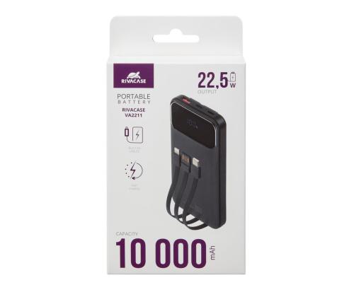 VIRTALÄHDE USB 10000MAH/VA2211 MUSTA RIVACASE
