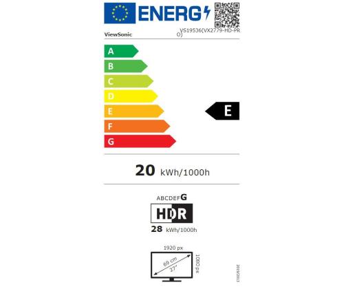 LCD-näyttö VIEWSONIC VX2779-HD-PRO 27" pelipaneeli IPS 1920x1080 16:9 180Hz matta 1 ms kallistus...