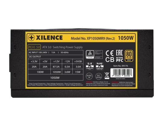 Toiteplokk XILENCE 1050 Watts Efficiency 80 PLUS GOLD PFC Active XN176