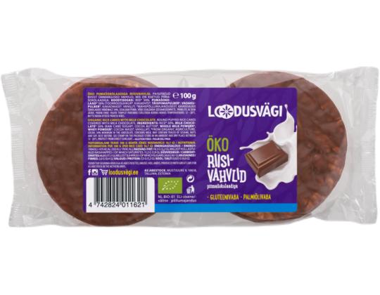 LOUDUSVÄGI Luomuriisivohvelit maitosuklaalla 100g