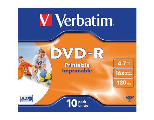 VERBATIM 10x DVD-R 4,7 Gt 120 min 16x JC