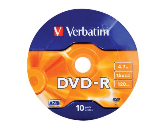 VERBATIM DVD-R AZO 4.7GB 16X WW SP 10PK