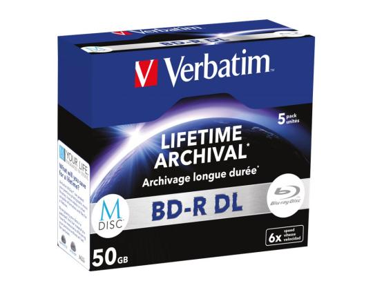 VERBATIM MDisc BD-R DL 6X 50GB 5 kpl