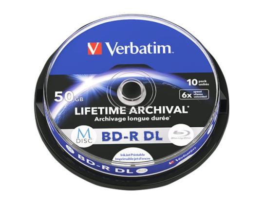 VERBATIM M-Disc BD-R DL 6X 50GB mustesuihku