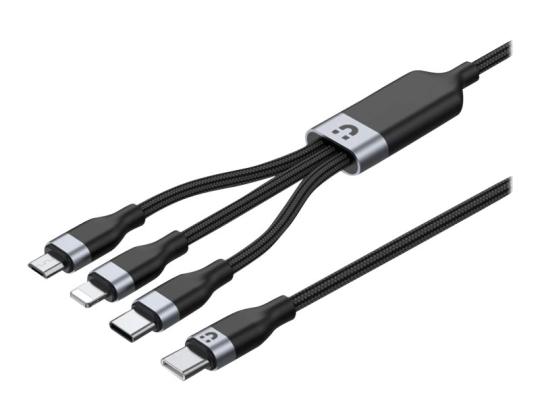 UNITEK USB-kaapeli 3in1 musta 1,5m