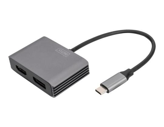 DIGITUS USB-C - DP + HDMI-sovitin 20cm