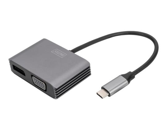 DIGITUS USB-C - DP + VGA-sovitin 20cm