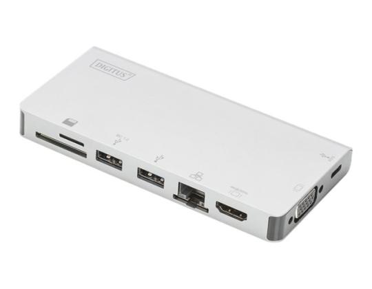 DIGITUS USB Multiport Travel Dock 8-porttinen