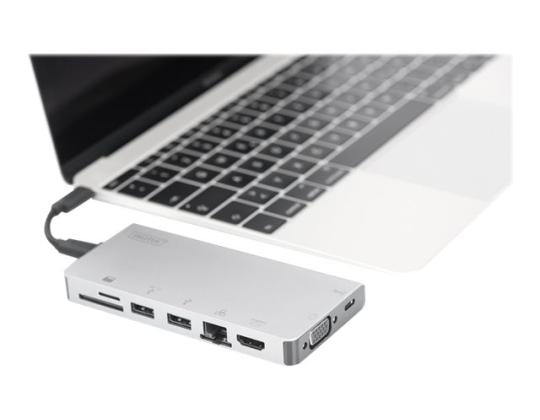 DIGITUS USB Multiport Travel Dock 8-porttinen