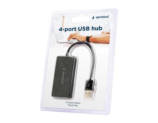 GEMBIRD USB 2.0 4-porttinen keskitin, musta