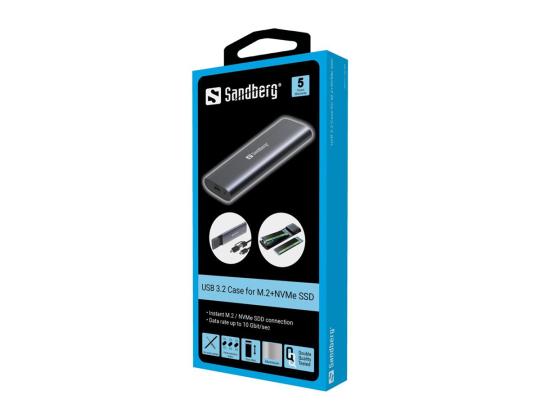 SANDBERG USB 3.2 -kotelo M.2+NVMe SSD:lle