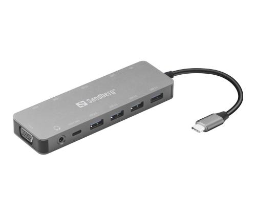 SANDBERG USB-C 13-in-1 -matkatelakka