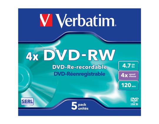 VERBATIM 43285 DVD-RW Verbatim 5kpl, 4