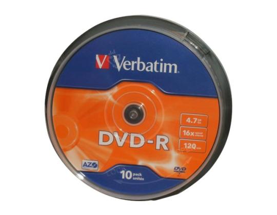 VERBATIM 10x DVD-R 4,7 Gt 120 min 16x SP