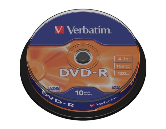 VERBATIM 10x DVD-R 4,7 Gt 120 min 16x SP