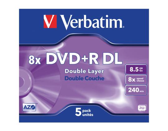 VERBATIM 5x DVD+R 8.5GB 8x DL