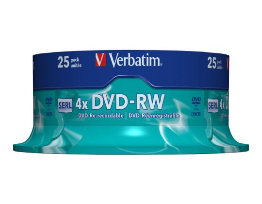 VERBATIM DVD-RW 120min 4,7GB 4x25 pakkaus