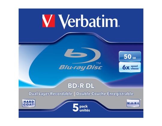 VERBATIM BD-R DUAL LAYER 50GB 6X VALKOINEN