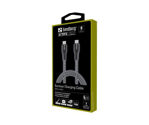 SANDBERG Survivor USB-C-USB-C-kaapeli 1M