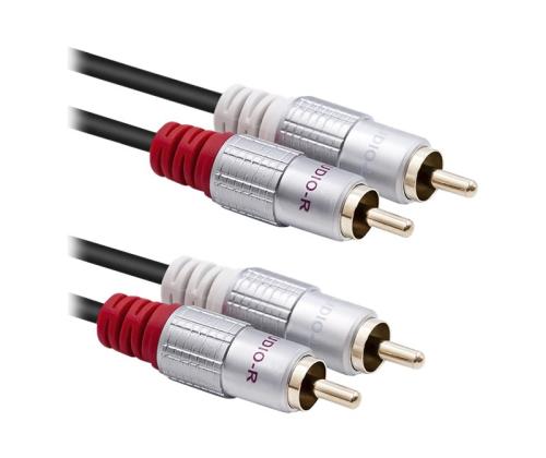 QOLTEC 52338 Kaapeli 2xRCA uros 3m musta