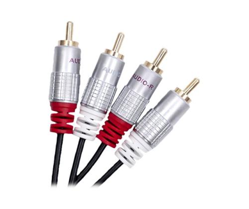 QOLTEC 52338 Kaapeli 2xRCA uros 3m musta