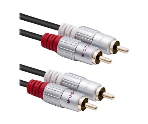 QOLTEC 52338 Kaapeli 2xRCA uros 3m musta