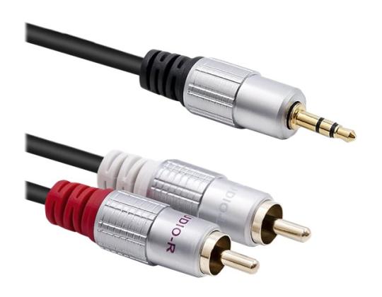 QOLTEC 52341 Kaapeli 2xRCA Mini Jack 3,5mm