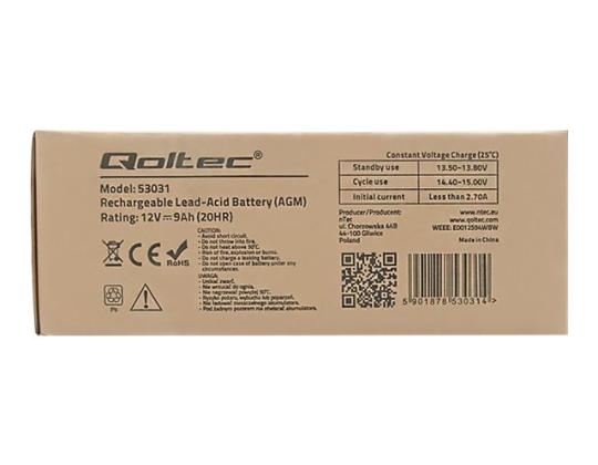 QOLTEC 53031 Qoltec Gel akku 12V 9A