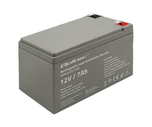 QOLTEC 53076 AGM akku 12V 7Ah