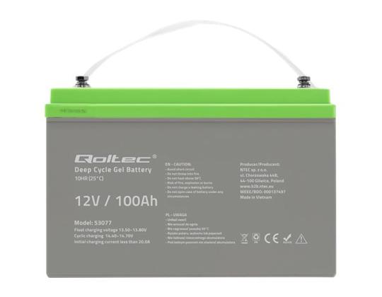 QOLTEC 53077 Deep Cycle -geeliakku 12V