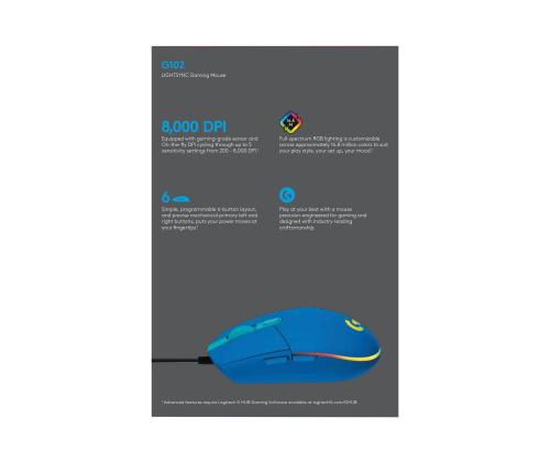 LOGI G102 Lightsync Sininen EER