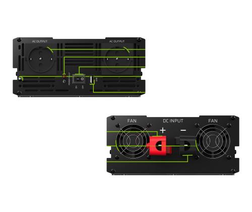 GREEN CELL auton virtalähde 24V 230V: iin