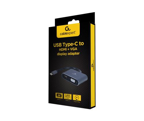GEMBIRD USB Type - C - HDMI + VGA -näyttö